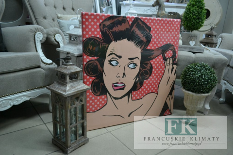 OBRAZ NA PŁÓTNIE 70X70 W STYLU POPART PIN UP RETRO