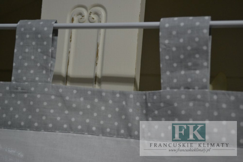 ZAZDROSTKA ZAZDROSKA NA SZELKACH , BAWEŁNA 100% WYS 40 CM , KROPKI SZARE