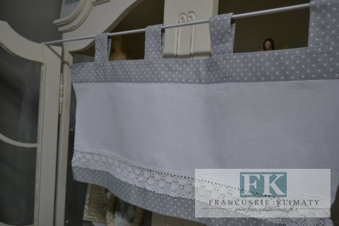 ZAZDROSTKA ZAZDROSKA NA SZELKACH , BAWEŁNA 100% WYS 40 CM , KROPKI SZARE