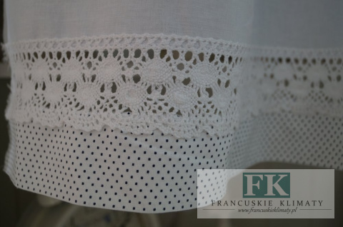 ZAZDROSTKA ZAZDROSKA NA SZELKACH , BAWEŁNA 100% WYS 60 CM , DROBNE KROPECZKI CZARNE