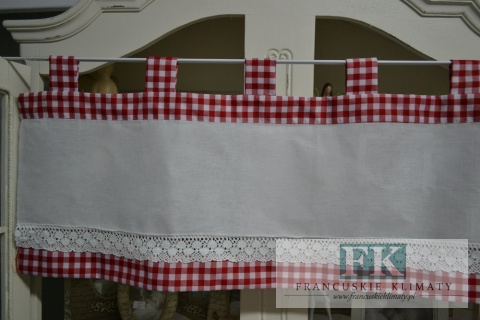 ZAZDROSTKA ZAZDROSKA NA SZELKACH , BAWEŁNA 100% WYS 60 CM KRATKA CZERWONA