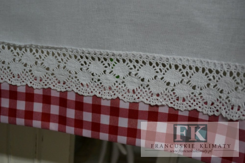 ZAZDROSTKA ZAZDROSKA NA SZELKACH , BAWEŁNA 100% WYS 60 CM KRATKA CZERWONA