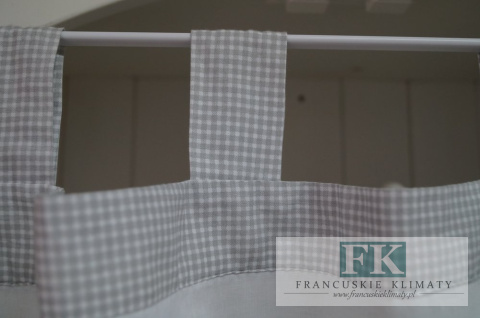 ZAZDROSTKA ZAZDROSKA NA SZELKACH , BAWEŁNA 100% WYS 60 CM , KRATKA PEPITKA SZARA