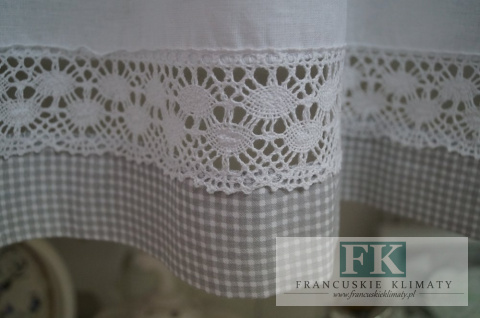 ZAZDROSTKA ZAZDROSKA NA SZELKACH , BAWEŁNA 100% WYS 60 CM , KRATKA PEPITKA SZARA