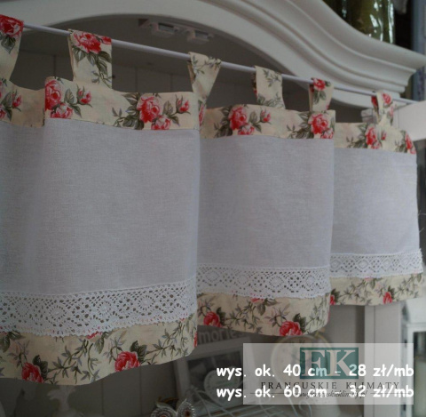 ZAZDROSTKA ZAZDROSKA NA SZELKACH , BAWEŁNA 100% WYS 60 CM , KWIATKI