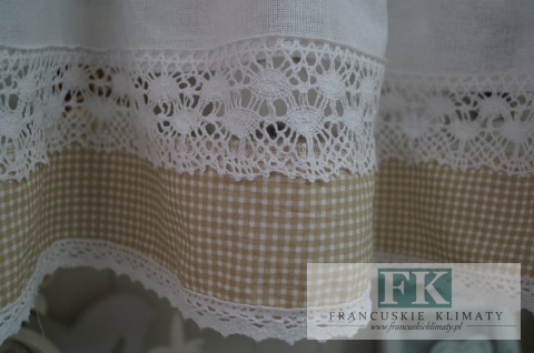 ZAZDROSTKA ZAZDROSKA W TUNEL , BAWEŁNA 100% WYS 40 CM KRATKA PEPITKA BEŻOWA