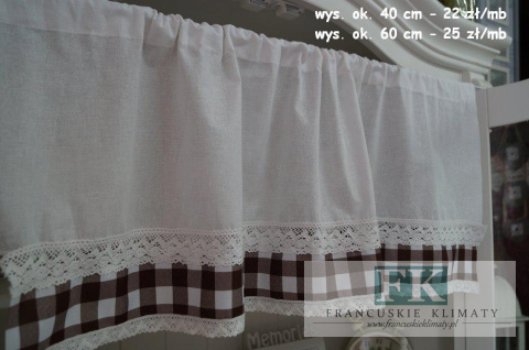 ZAZDROSTKA ZAZDROSKA W TUNEL , BAWEŁNA 100% WYS 40 CM KRATKA BRĄZOWA