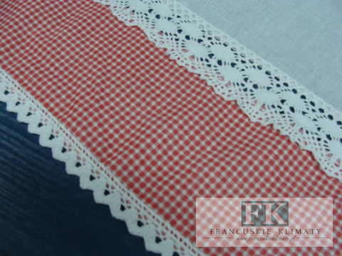 ZAZDROSTKA ZAZDROSKA W TUNEL , BAWEŁNA 100% WYS 60 CM KRATKA PEPITKA CZERWONA