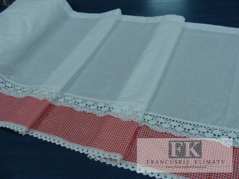 ZAZDROSTKA ZAZDROSKA W TUNEL , BAWEŁNA 100% WYS 60 CM KRATKA PEPITKA CZERWONA