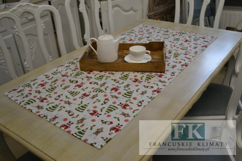 BIEŻNIK 60X120 MIKOŁAJ RENIFERKI BAŁWANKI BIEŻNIK 60X120 MIKOŁAJ RENIFERKI BAŁWANKI