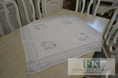 BIEŻNIK SERWETA 85X85 SREBRNE ŚWIECZKI BIEŻNIK SERWETA 85X85 SREBRNE ŚWIECZKI