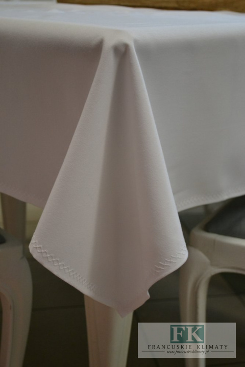 OBRUS BASIA BIEL 140X180 HAFT PROWANSJA SHABBY CHIC FRANCJA