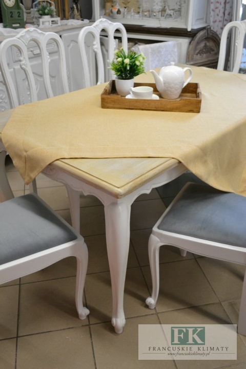 OBRUS JULA BEŻ 140X140 LEN NATURA SHABBY VINTAGE