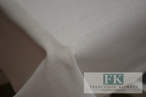 OBRUS RITA 140X220 ŁAMANA BIEL PROWANSJA SHABBY CHIC FRANCJA