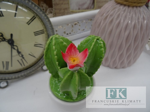 WYJĄTKOWY POJEMNIK KAKTUS WYS. 13 CM SHABBY PROWANSJA VINTAGE
