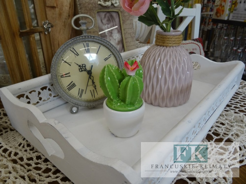 WYJĄTKOWY POJEMNIK KAKTUS WYS. 13 CM SHABBY PROWANSJA VINTAGE