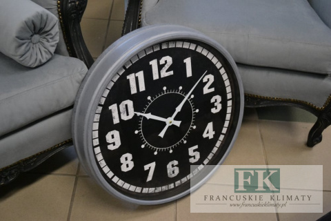 ZEGAR ŚCIENNY FI 49 CM METALOWA RAMA VINTAGE LOFT FRANCJA ZEGAR ŚCIENNY FI 49 CM METALOWA RAMA VINTAGE LOFT FRANCJA