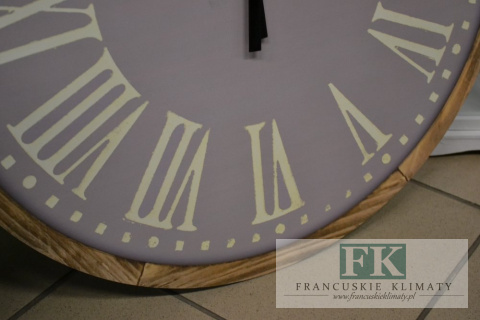 ZEGAR ŚCIENNY FI 59 CM WRZOS SHABBY CHIC FRANCJA VINTAGE