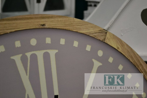 ZEGAR ŚCIENNY FI 59 CM WRZOS SHABBY CHIC FRANCJA VINTAGE
