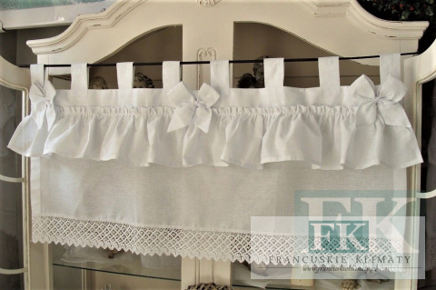 ZAZDROSTKA shabby prowansja BAWEŁNA falbana kokard