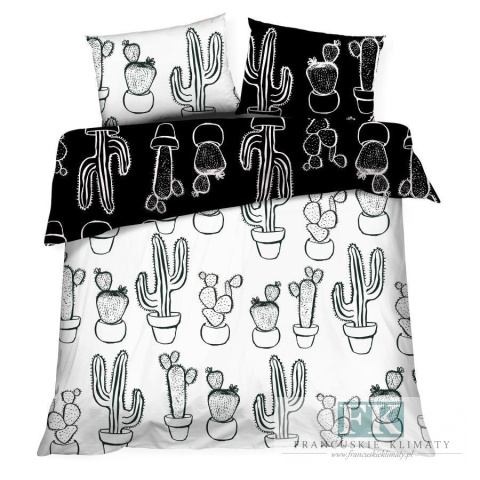 POŚCIEL KAKTUSY 160X200 DWUSTRONNA 100% SATYNA BAWEŁNIANA