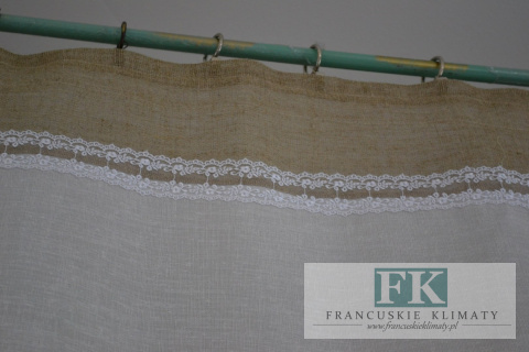ROLETKA , EKRAN , PANEL BATYST LEN KORONKA SHABBY CHIC PROWANNSJA VINTAGE