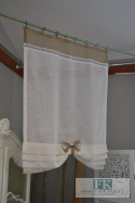 ROLETKA , EKRAN , PANEL BATYST LEN KORONKA SHABBY CHIC PROWANNSJA VINTAGE