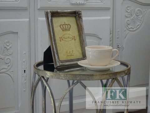 STOLIK 56 cm METALOWY Z LUSTRZANYM BLATEM MAŁY (56CM) W STYLU FRANCUSKIM , SHABBY CHIC , VINTAGE ,PROWANSJA STOLIK 56 cm METALOWY Z LUSTRZANYM BLATEM MAŁY (56CM) W STYLU FRANCUSKIM , SHABBY CHIC , VINTAGE ,PROWANSJA