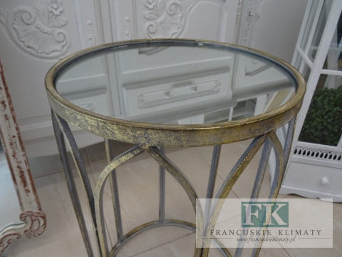 STOLIK 56 cm METALOWY Z LUSTRZANYM BLATEM MAŁY (56CM) W STYLU FRANCUSKIM , SHABBY CHIC , VINTAGE ,PROWANSJA STOLIK 56 cm METALOWY Z LUSTRZANYM BLATEM MAŁY (56CM) W STYLU FRANCUSKIM , SHABBY CHIC , VINTAGE ,PROWANSJA