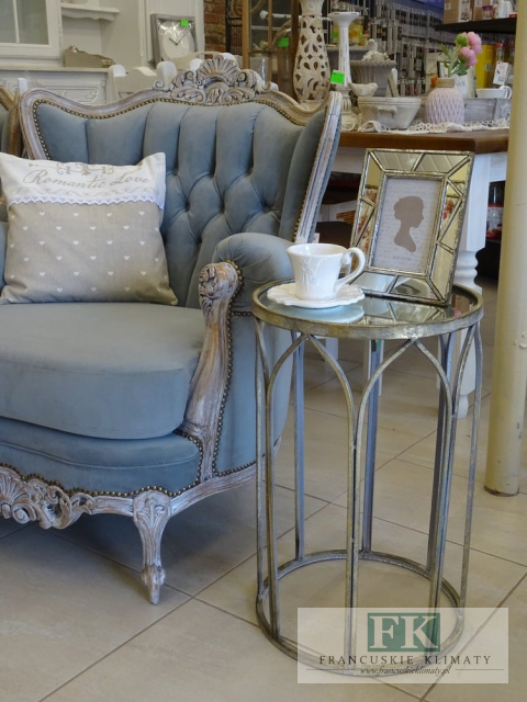 STOLIK 56 cm METALOWY Z LUSTRZANYM BLATEM MAŁY (56CM) W STYLU FRANCUSKIM , SHABBY CHIC , VINTAGE ,PROWANSJA STOLIK 56 cm METALOWY Z LUSTRZANYM BLATEM MAŁY (56CM) W STYLU FRANCUSKIM , SHABBY CHIC , VINTAGE ,PROWANSJA