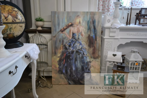 obraz na płotnie 80/120 dama ze skrzypcami