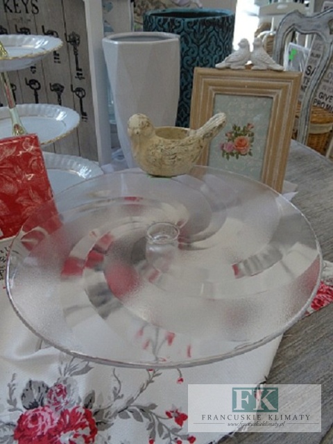 PATERA NA CIASTO 31 CM SZKLANA WYS 9 CM