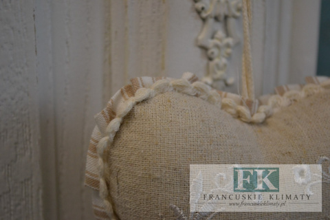 PIĘKNE BAWEŁNIANE SERDUSZKO STYL FRANCUSKI VINTAGE SHABBY PIĘKNE BAWEŁNIANE SERDUSZKO STYL FRANCUSKI VINTAGE SHABBY
