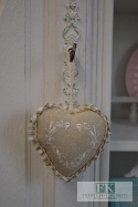 PIĘKNE BAWEŁNIANE SERDUSZKO STYL FRANCUSKI VINTAGE SHABBY PIĘKNE BAWEŁNIANE SERDUSZKO STYL FRANCUSKI VINTAGE SHABBY