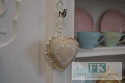PIĘKNE BAWEŁNIANE SERDUSZKO STYL FRANCUSKI VINTAGE SHABBY PIĘKNE BAWEŁNIANE SERDUSZKO STYL FRANCUSKI VINTAGE SHABBY
