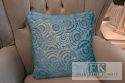 POSZEWKA DEKORACYJNA ORNAMENTY TURKUSOWA 45X45 STYL FRANCUSKI NOWOCZESNY SHABBY CHIC PROWANSJA
