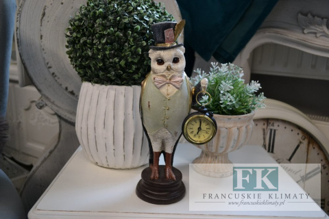 FIGURA SOWA Z ZEGARKIEM 29 CM