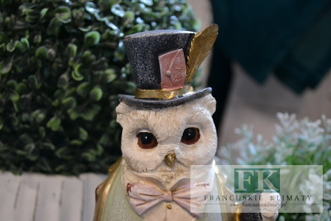 FIGURA SOWA Z ZEGARKIEM 29 CM