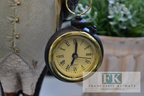 FIGURA SOWA Z ZEGARKIEM 29 CM