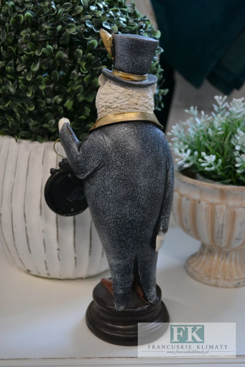 FIGURA SOWA Z ZEGARKIEM 29 CM
