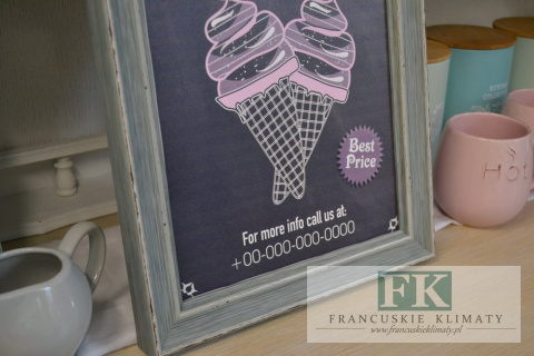 PRZEPIĘKNY OBRAZ ICE CREAM 40X30 W STYLU PIN UP RETRO VINTAGE PRZEPIĘKNY OBRAZ ICE CREAM 40X30 W STYLU PIN UP RETRO VINTAGE