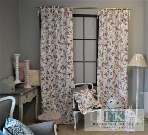 SZYCIE ZASŁONA BOK 250 CM kwiaty styl prowansalski shabby chic