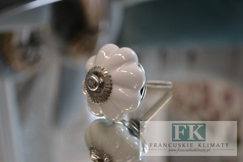 OZDOBNA GAŁKA DO MEBLI KWIATEK 4 CM VINTAGE RETRO FRANCJA