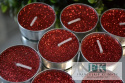 brokatowe TEALIGHT ! KPL. 8 SZT.CZERWONE PODGRZEWACZE brokatowe TEALIGHT ! KPL. 8 SZT.CZERWONE PODGRZEWACZE