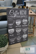 OBRAZ RETRO NA PŁÓTNIE 45/70 CAFFE MENU OBRAZ RETRO NA PŁÓTNIE 45/70 CAFFE MENU