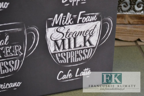 OBRAZ RETRO NA PŁÓTNIE 45/70 CAFFE MENU OBRAZ RETRO NA PŁÓTNIE 45/70 CAFFE MENU