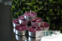 brokatowe TEALIGHT ! KPL. 8 SZT. RÓŻOWE ŚWIECZKI PODGRZEWACZE TEALIGHTY CANDLE