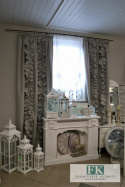 ZASŁONA z falbanami falbany PROWANSJA , VINTAGE , SHABBY CHIC , RERTRO WYS 250 CM