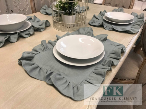 PRZEPIĘKNE PODKŁADKI podkładka 35X45 CM FALBANY MIĘTA W STYLU FRANCUSKIM ANGIELSKIM SHABBY PROWENSALSKIM PRZEPIĘKNE PODKŁADKI podkładka 35X45 CM FALBANY MIĘTA W STYLU FRANCUSKIM ANGIELSKIM SHABBY PROWENSALSKIM