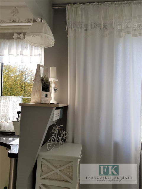 ZASŁONA bawełna /koronka W STYLU PROWENSALSKIM , FRANCUSKIM , SHABBY ZASŁONA bawełna /koronka W STYLU PROWENSALSKIM , FRANCUSKIM , SHABBY